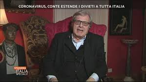 Sgarbi is known for his deeply sexist views and fondness for publicity stunts; Vittorio Sgarbi Restero A Casa E Scrivero Un Diario Della Peste Stasera Italia Video