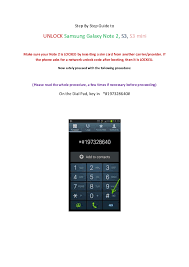 Easy and safe network unlocking service . Pdf Step By Step Guide To Unlock Samsung Galaxy Note 2 S3 S3 Mini Helpy Chang Academia Edu