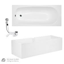 Rechteck badewanne mailand 180 x 80 x 43 cm acryl 80 x 180 markenbadewanne. Stahl Badewanne Verona 160 X 70 Weiss Wannentrager Ab Uberlaufgarnitur Emaille Heat Store
