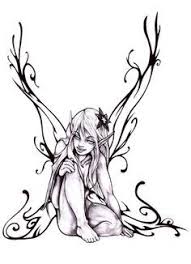 Black And White Mermaid Sketch Fairy Sketches Black And White Google Search Fairy Drawings Black Fairy Fairy Tattoo