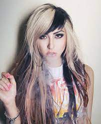 Long black hair with bangs. Rockabilly Black Hair With Blonde Bangs Novocom Top