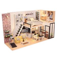 Diy Holz Loft Apartments Dollhouse Miniature Kitmobel Led Licht Geschenke Unb Apartments Dollhou Mikrohaus Design Diy Puppenhaus Mobel Grundriss Wohnung