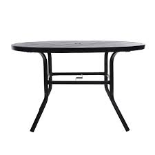 Melrose set of 2 black metal frame swivel dining chair (s) with cushioned seat. Metal Patio Tables At Lowes Com