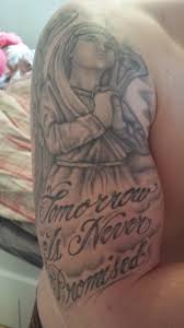 It is used in the context that tomorrow is never promised because you never know what could happen to you or those around and you should therefore never take tomorrow for granted as it might never arrive. Gandalph87 Tomorrow Is Never Promised Tattoos Von Tattoo Bewertung De