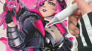 The best female character in apex legends, she is the best waifu! Drawing Wattson S Cyberpunked Skin Apex Legends Season 4 Copic Marker Illustration Youtube