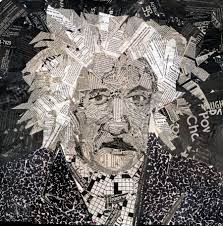 Beautiful Collage Portraits Of Some Famous People Collage Portrait Art Newspaper Collage