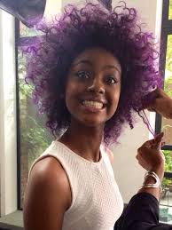 Black Girl With Purple Hair Tumblr Girl With Purple Hair Natural Hair Styles Curly Hair Styles