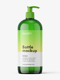 Download Cosmetic Bottle With Pump Dispenser Mockup Green Smarty Mockups