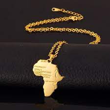 African Map Necklaces Pendants Platinum 18k Real Gold Plated For Men Women Jewelry Gold Chains For Men Africa Map Jewelry Real Gold Jewelry