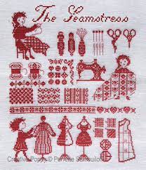 Mime costume cross stitch patterns. Perrette Samouiloff The Seamstress Cross Stitch Pattern