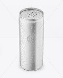 Matte Metallic Drink Can With Condensation Mockup In Can Mockups On Yellow Images Object Mockups