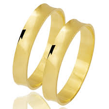 Par De Aliancas De Ouro 18k Concava Com 5g 4mm Anatomica Ou Reta