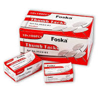 Foska High Quality School and Office Stationery Drawing Pins Nickel  Thumbtack