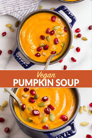 This Healthy Vegan Pumpkin Soup Is Rich Creamy And Has The Perfect Fall Flavor Canned Pumpkin Ma Vegan Pumpkin Soup Canned Pumpkin Recipes Pumpkin Soup Easy
