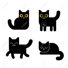 Apprendre à dessiner un chat en quelques étapes simples. Chat Noir Dessin Anime Mignon Situe Dans Des Poses Differentes Illustration Vectorielle Plane Simple Geometrique Clip Art Libres De Droits Vecteurs Et Illustration Image 67672063