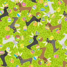 Colorful Fabrics Digitally Printed By Spoonflower It S The Easter Dachshund Easter Dog Dachshund Pattern Dachshund Design