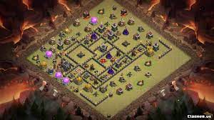 Selain dari strategi penyerangan kamu juga perlu membuat tatanan base war yang kuat dan kokoh. Town Hall 9 Top 10 Th9 War Base Anti 3 Stars With Link 7 2019 War Base Clash Of Clans Clasher Us