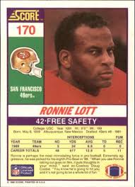 Amazon.com: 1990 Score Football Card #170 Ronnie Lott : Collectibles & Fine  Art