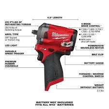 Grind, deburr, sand and surface finish metal pipe, angle iron, fiberglass and wood. Milwaukee M12 Fuel 12 Volt Lithium Ion Brushless Cordless Stubby 3 8 In Impact Wrench Tool Only 2554 20 The Home Depot