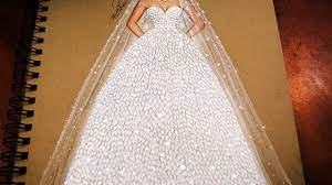 تعليم رسم وتصميم ازياء رسم فستان زفاف خطوة بخطوة how to draw wedding dress youtube pencil art drawings merna art reference poses