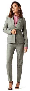 Grey Plaid Wool Blend Woman Suit With Short Blazer With Shawl Lapels 329 Sumissura