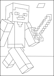 Find more coloring pages online for kids and adults of minecraft sword coloring . Minecraft Steve Coloring Pages Minecraft Steve Minecraft Coloring Pages Coloring Pages