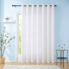 Narrow or wide louvers (it's your choice) rotate open and closed to let you control the view and light. Buy Sliding Door Curtains White Linen Sheer Curtains 84 Living Room 100 Width Extra Wide Patio Glass Door Panel Room Divider Bedroom Drapes Large Semi Sheer Window Panels For Office Grommet Top