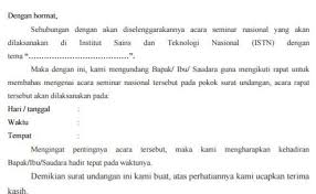 Karena jenis surat yang akan kita bahas disini adalah surat rapat. Contoh Surat Undangan Rapat Osis