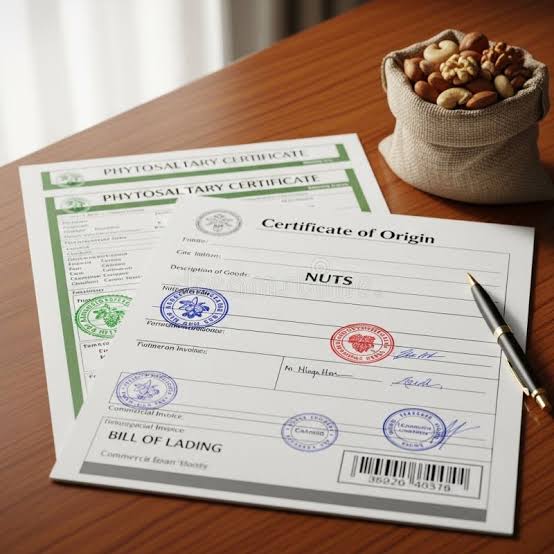 Export Certificates and Documentation for International Nut Shipments
