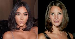 10 hairstyles for short hair : Kim Kardashian Tries 90s Inspired Long Bob Popsugar Beauty