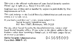 It should match the name on the person's other forms of identification, such as a driver's license or passport. Social Security History