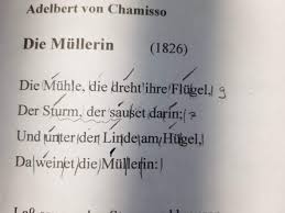 Die betonten silben kennzeichnest du üblicherweise mit einem schrägen strich über den der trochäus ist ein versfuß, der neben dem jambus einer der ersten ist, der uns in der schule und im deutschunterricht begegnet. Was Ist Das Metrum Beim Gedicht Die Mullerin Von Adalbert Von Chamisso Schule Deutsch Analyse