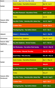 Celebrate the colors of the catholic liturgical year with this one page visual guide! Liturgical Colours Sjruc