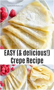 No Fancy Equipment Is Needed For This Easy Crepe Recipe Mix Flour Milk Eggs And Baking Powder In A Blender To Make Th In 2020 Easy Crepe Recipe Sweet Crepes Recipes