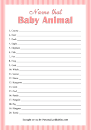Create an answer key and you're all set. Free Printable Baby Shower Games Personalized Babies