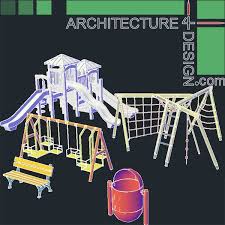 Autocad 3d Blocks For Landscape Park And Playground Design Architecture For Design Playground Design Autocad Parking Design