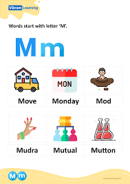Every friday, mars is giving away 250,000 free bags of m&m's candies. Download M Letter Words Worksheets For Free Vikramlearning Com