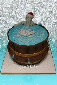Planning a fun, original christmas party on top of everything else might feel impossible, but it's not! Novelty Christmas Cake Santa In A Hot Tub Funny Christmas Cake Fruity Cocktails Fruity Cocktails