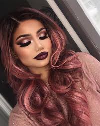 Black And Gold Hair Dye The Woman Has Beautiful Hair And Makeup Hair Inspiration Color Hair Color Rose Gold Cool Hair Color