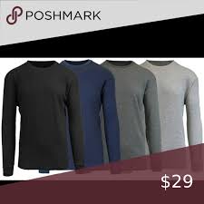 4 Pack Galaxy Long Sleeve Thermal Shirts Four Pack Of Thermal Shirts Waffle Knit Design Regular Fit Crew Neckline Long S In 2020 Thermal Shirt Galaxy Shirt Sleeves