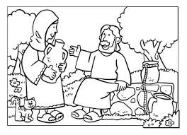 Samaritan Women At Well Coloring Page Children Lesson Sunday School Coloring Pages Bible Coloring Pages Bible Crafts