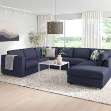 Vimle Sectional 6 Seat With Open End Orrsta Black Blue Ikea U Shaped Sofa Corner Sofa Corner Sofa Bed