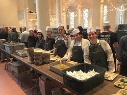 They prepare the food on trays and then serve the guests at their tables. Holy Apostles Soup Kitchen Hunter College Nyc Food Policy Center