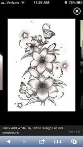 Black And White Lily Tattoo Designs Tatt For Granny Lily Tattoo Design Lily Tattoo Larkspur Tattoo