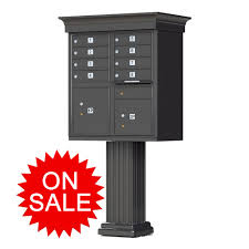 Mailbox standardization helps ensure the security of mail carriers and their delivery items—specifications for locking, packing, or mounting mailboxes on the wall. 8 Tenant Door Classic Decorative High Security Cbu Mailbox Pedestal Included Type 1 Usps Approved H1570 8af Dc National Mailboxes
