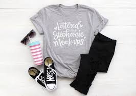 T Shirt Mock Up Mockup For Svgs Mom Flat Lay Coffee Etsy Crew Neck Tshirt Shirts Womens Tees