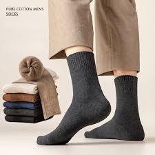 5 Pairs Thick Warm Terry Socks Towel Bottom Socks Plush Cotton Medium Tube  Socks