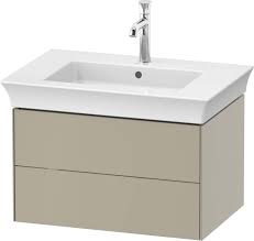 This formosa double sink wall mount bathroom vanity comes with two matching 26 acacia mirrors with frames that are cove routed and mitered, providing the perfect finishing touch. Duravit White Tulip Vanity Unit Wt434106060 68 4 X 45 8 Cm Taupe Seidenmatt Wall Hung 2 Drawers