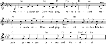Auf dem boden liegt ein teppich. Maria Durch Ein Dornwald Ging