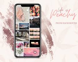 Pick your preferred widget app · step 3: Life Is Peachy Peach Rose Sunsets Aesthetic Phone Etsy